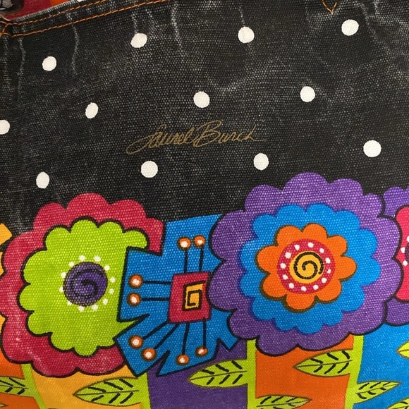 Laurel Burch Shoulder Tote Sun 'n' San Accessories Tote Floral Boho Hippie - Picture 2 of 11